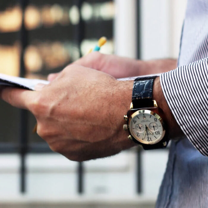 Briston Clubmaster Classic Black Gold Watch - Image 3