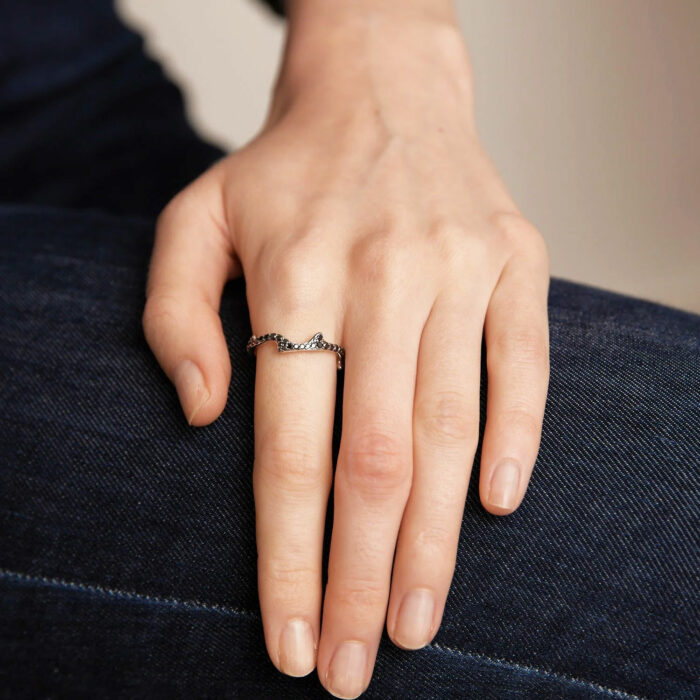 Dior Bois de Rose Ring - Black Diamonds White Gold - Image 2