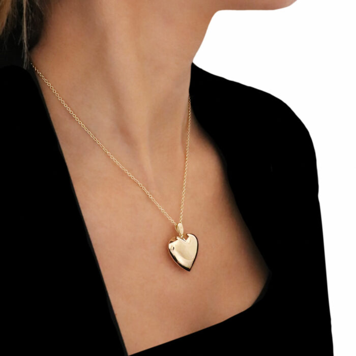 Large Heart Necklace - Yellow Gold - Image 2
