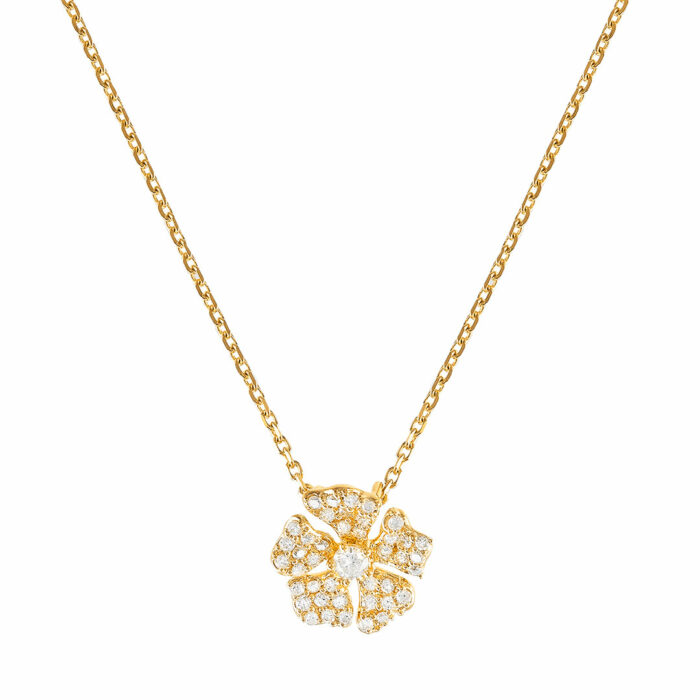 The Rose Diamond Necklace - Yellow Gold