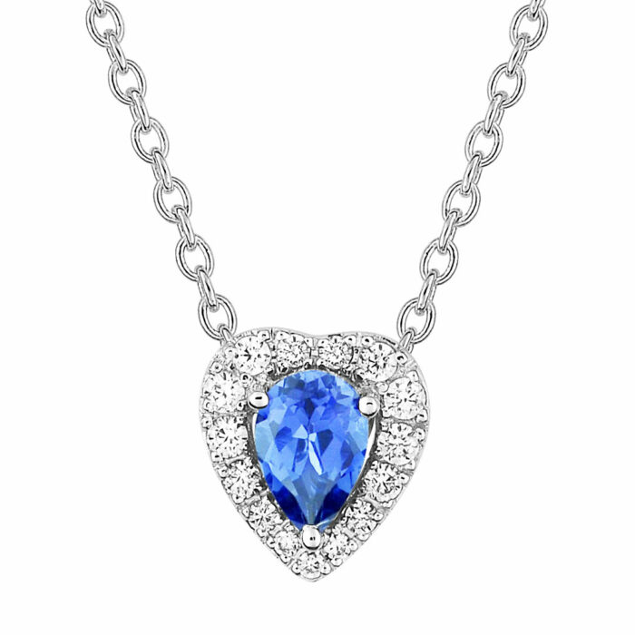 Heart Necklace - in gold with precious stones - Image 2