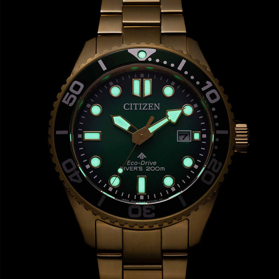 Citizen Promaster Diver Green Gold Watch BN0262-59W - Image 2